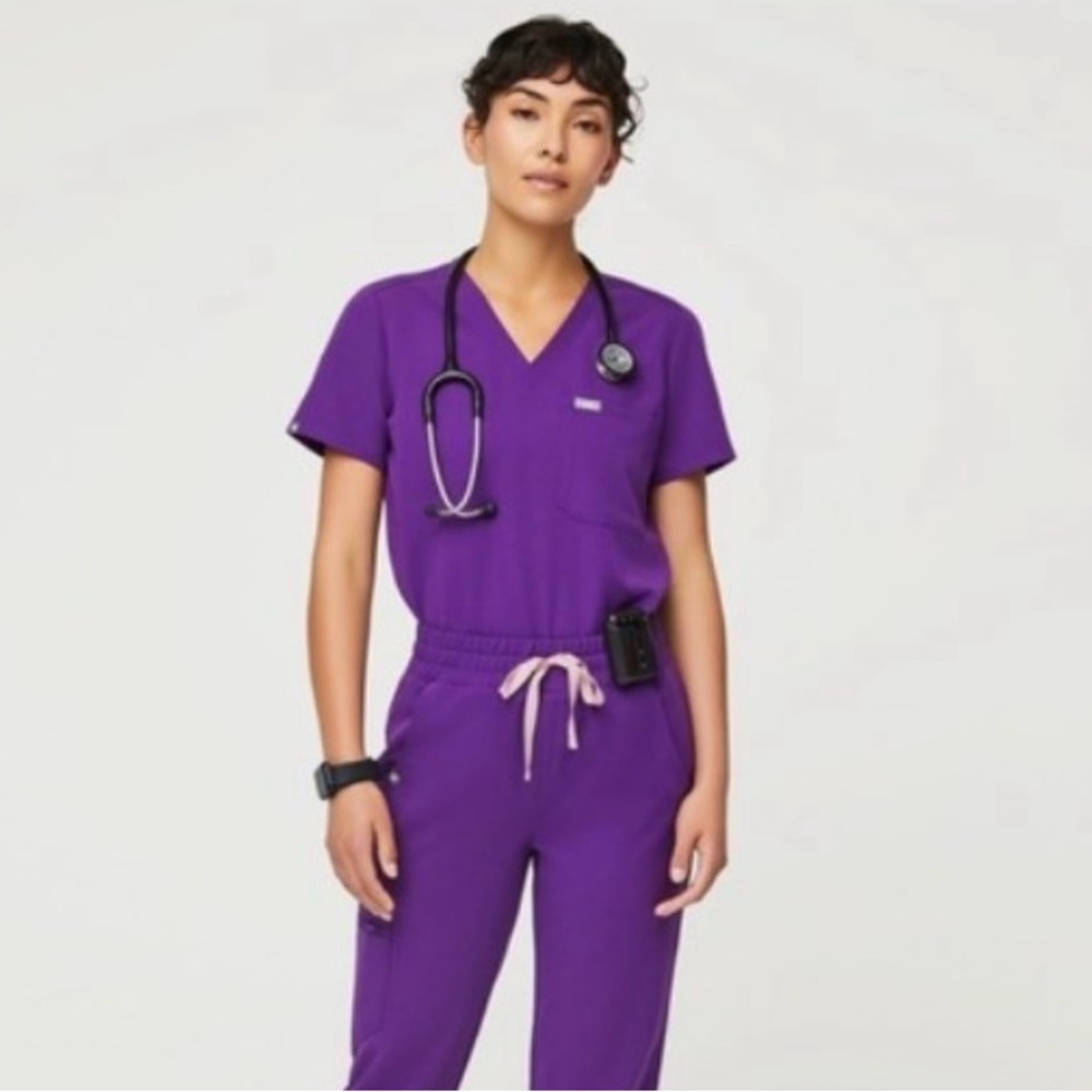 Figs Magic Purple Scrub Top